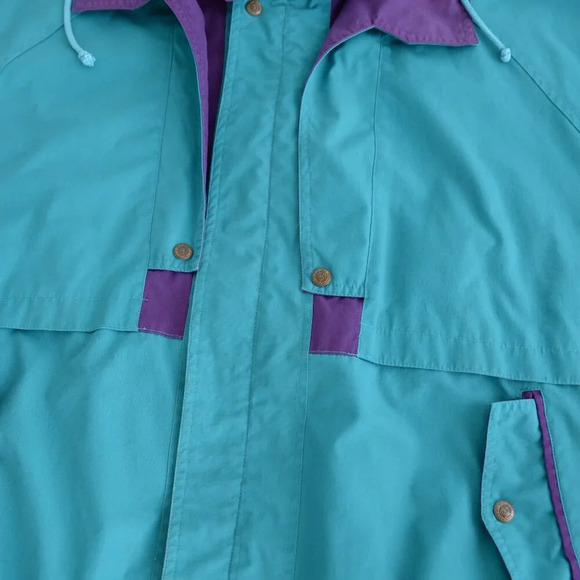 Vintage 90S Wear Green And Purple Utility Bomber Jacket - Picture 8 of 14